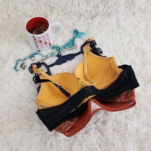 RACHEL ROY 34C Multicolor 3 Pack Perfect Coverage Pushup Sexy Bra - Picture 4 of 6